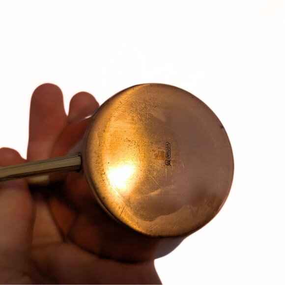 Vintage Ariosa Copper Cups w Brass Handles 2.5" Lot of 2 Retro Drinkware Kitchen - Picture 5 of 10